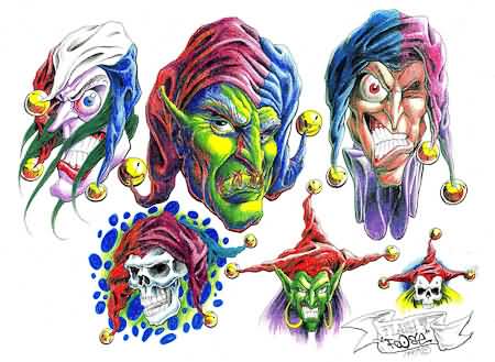 Colored Goblin Tattoo Designs