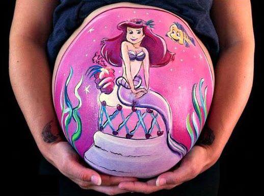 Colorful Mermaid Tattoo On Belly
