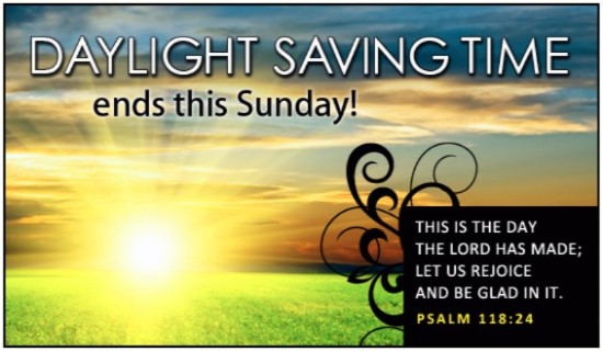 Daylight Saving Time Ends This Sunday 6 November