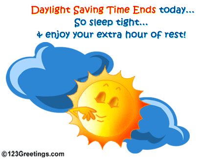 Daylight Saving Time Ends Today So Sleep Tight & Enjoy Your Extra Hour Of Rest Yawning Sunday Animated Picture