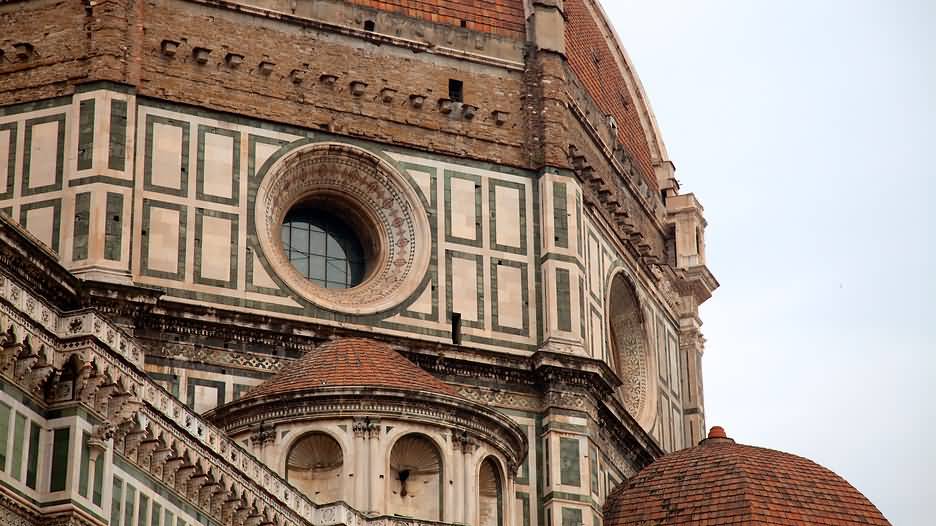 Dome And Rose Window Of The Florence Cathedral