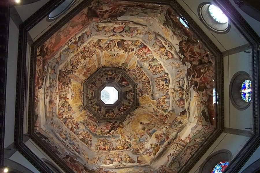 Dome Inside The Florence Cathedral In Florence, Italy