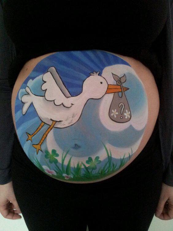 Flying Swan Pregnancy Tattoo For Girls