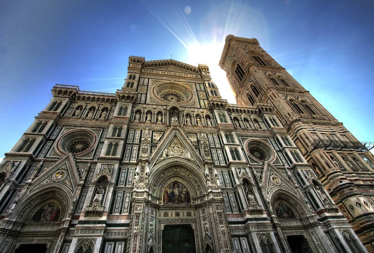 Front View Of The Florence Cathedral From Below