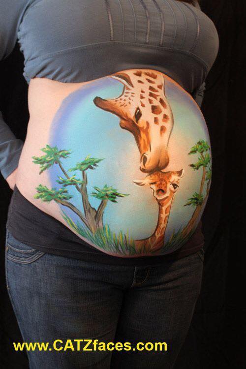 Giraffe Kissing Baby Giraffe Pregnancy Tattoo For Women