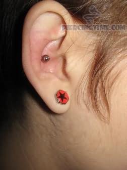 Girl With Right Ear Inner Conch Piercing