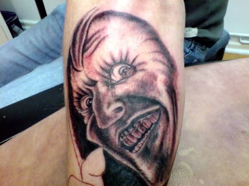 Goblin Head Tattoo On Left Sleeve