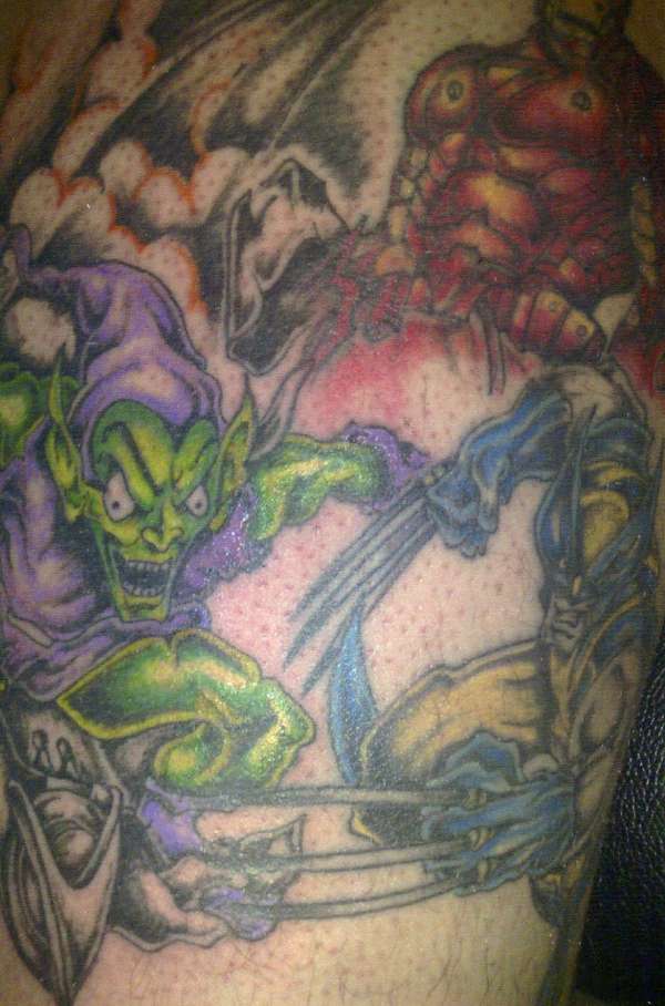 Green Goblin Fighting Tattoo