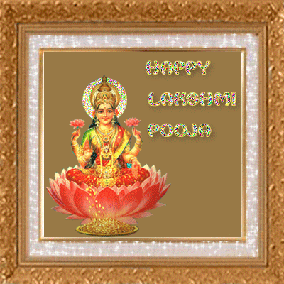 Happy Lakshmi Puja Glitter Photo Frame Picture
