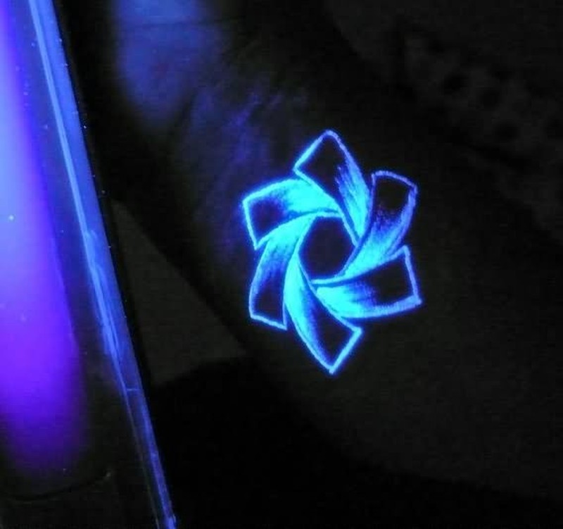 Hexahedron Black Light Tattoo On Wrist