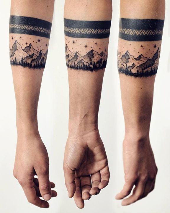 Mountain Armband Tattoo Design