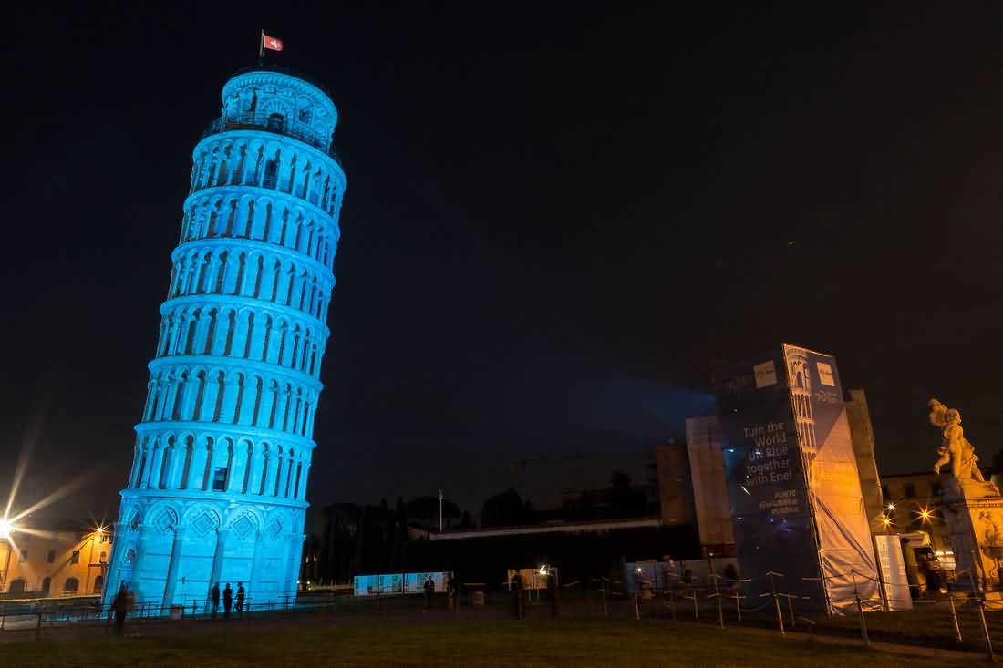 Night Image Of The Leaning Tower Of Pisa