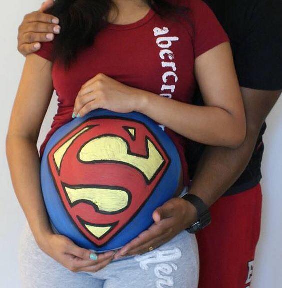 Superman Logo Pregnancy Tattoo