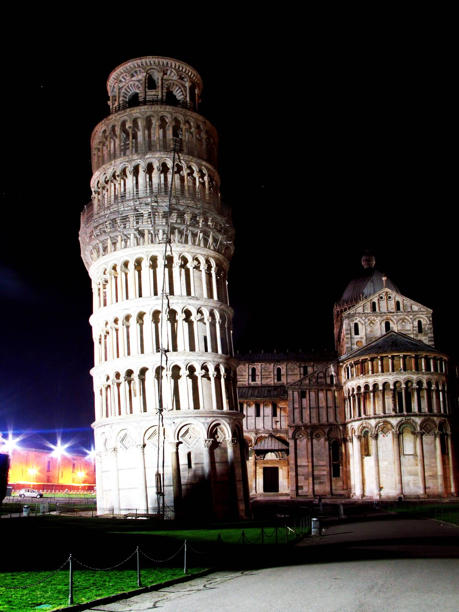 The Leaning Tower Of Pisa At Night