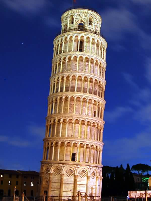 The Leaning Tower Of Pisa Night View Image
