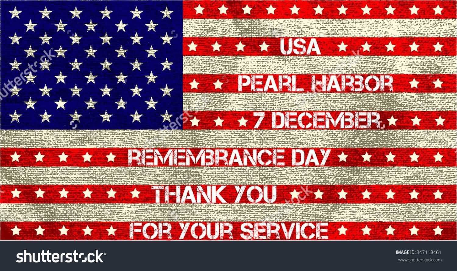 USA Pearl Harbor 7 December Remembrance Day Thank You For Your Service