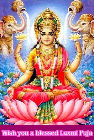 Wish You A Blessed Lakshmi Puja Greetings Picture
