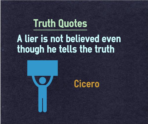 A lair is not believed even though he tells the truth - Cicero