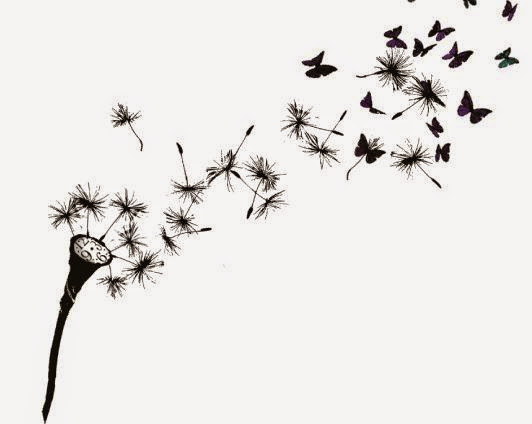 Amazing Butterflies Blowing From dandelion Tattoo Design