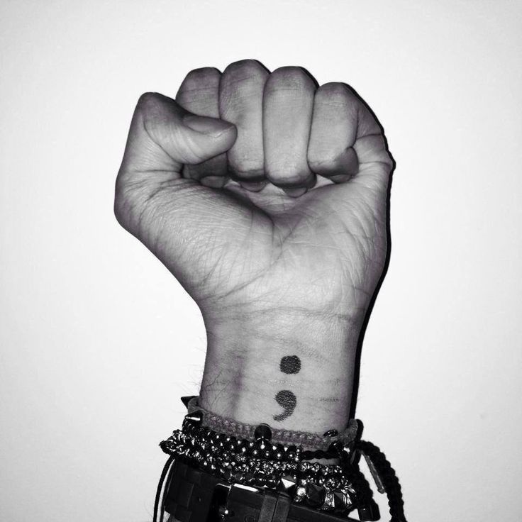 Amazing Semicolon Tattoo On Wrist