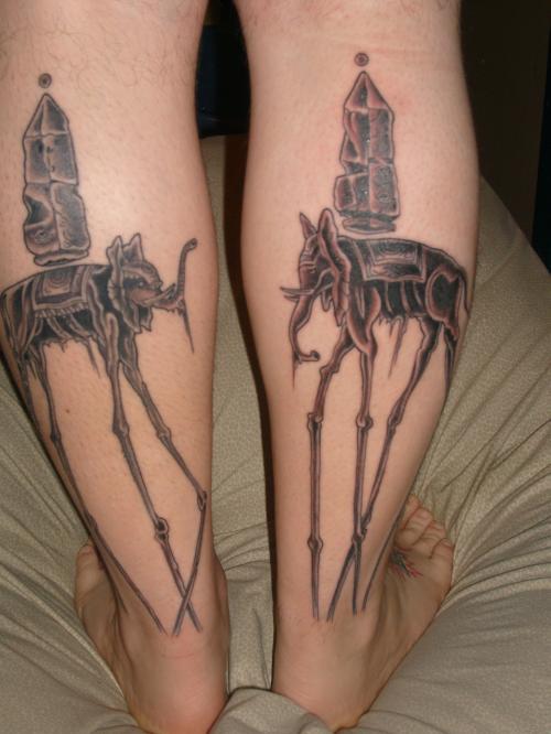 Back Legs Dali Elephant Tattoos