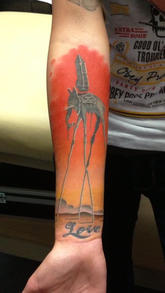 Beautiful Dali Elephant Tattoo On Right Forearm