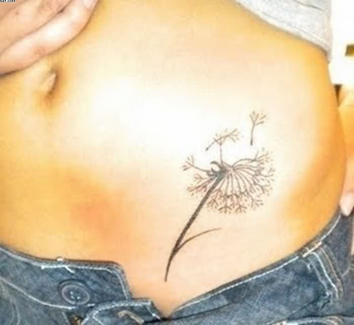 Beautiful Dandelion Puff Tattoo on Hip
