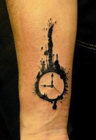 digital clock tattoo