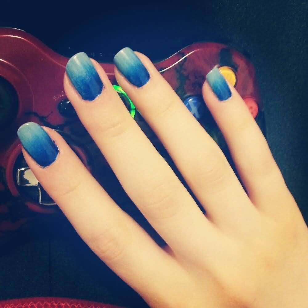 25 Best Blue Ombre Nail Art Design Pictures And Images.