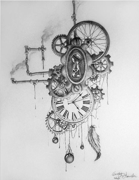 Clock Gears Tattoo Design Sample