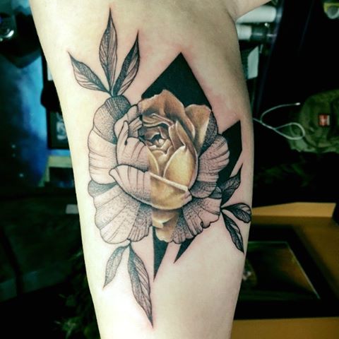 Cool Rose Tattoo by David Glover