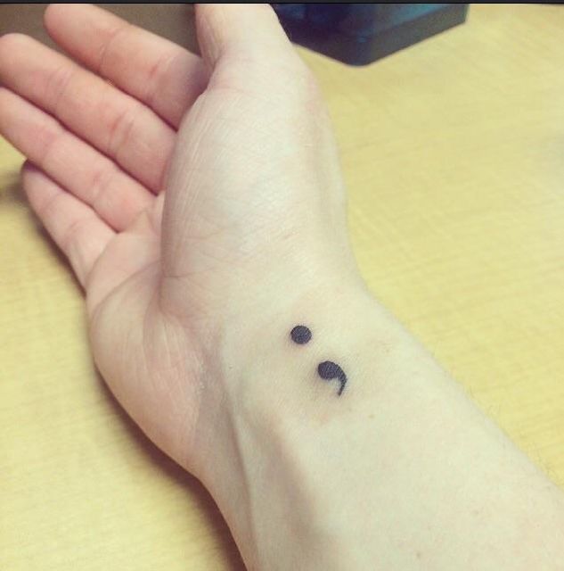 Cute Semicolon Tattoo On Wrist For Girls