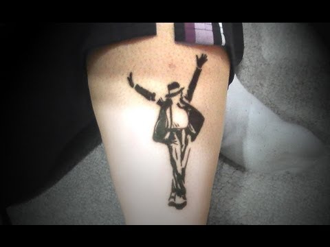 Dancing Michael Jackson Tattoo On Leg
