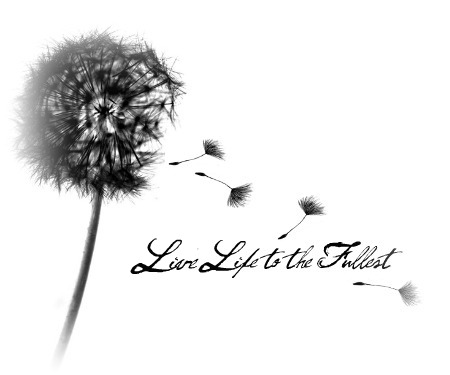 Dandelion Flying From Puff With Quote Tattoo Design
