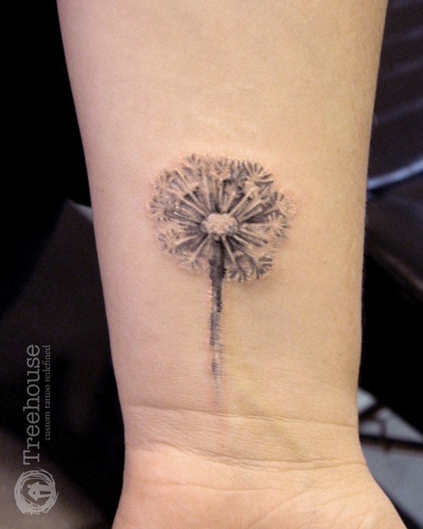 Dandelion Puff Tattoo On Wrist