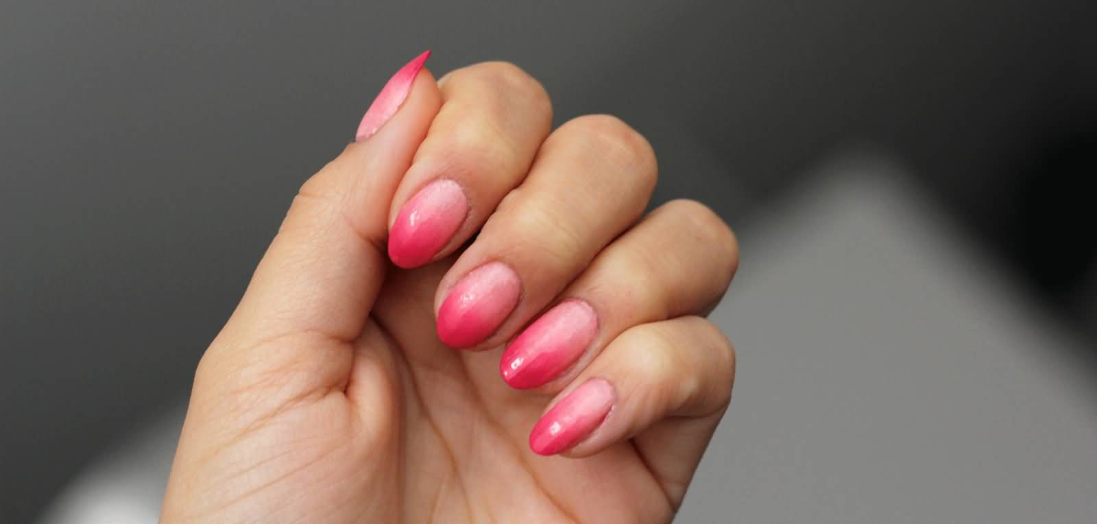 Easy Pink Ombre Nail Art Design