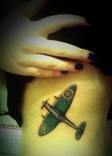 Girl Rib Side Spitfire Tattoo