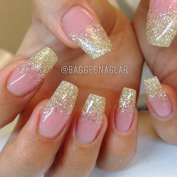 50+ Most Adorable Glitter Ombre Nail Art Design Pictures And Images
