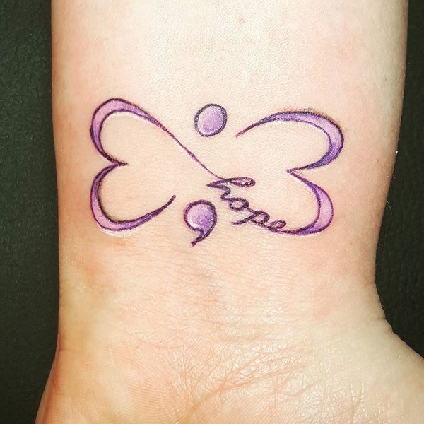 Infinity Hope And Semicolon Tattoo