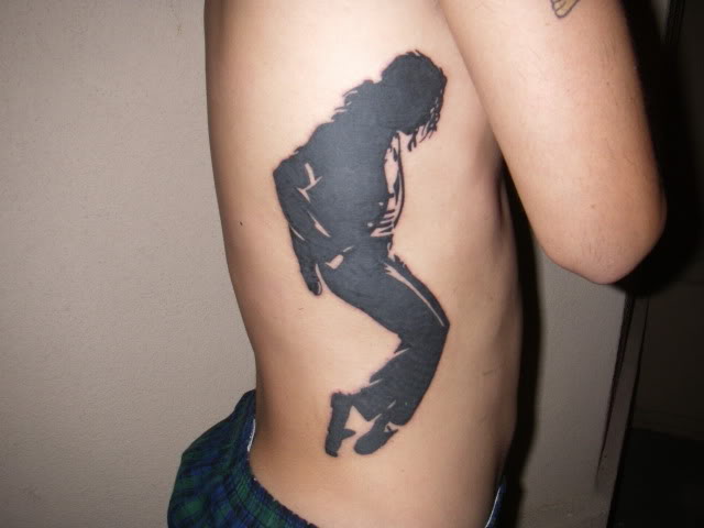 Michael Jackson Silhouette Tattoo On Side Rib