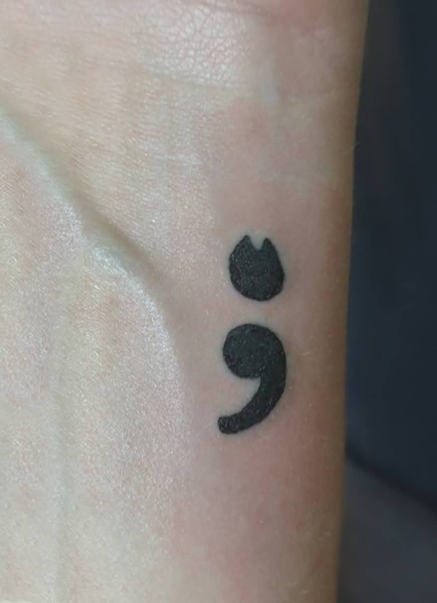Nice Semicolon Tattoo Image