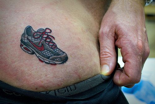 Nike Shoes Tattoo On Waist For Men
