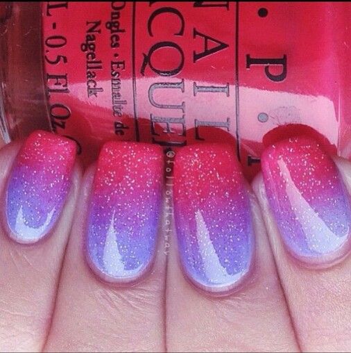 Pink And Purple Gel Ombre Nail Art
