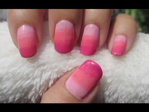 Pink Ombre Nail Art Design