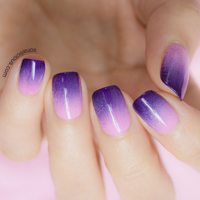 Purple And Pink Ombre Nail Art