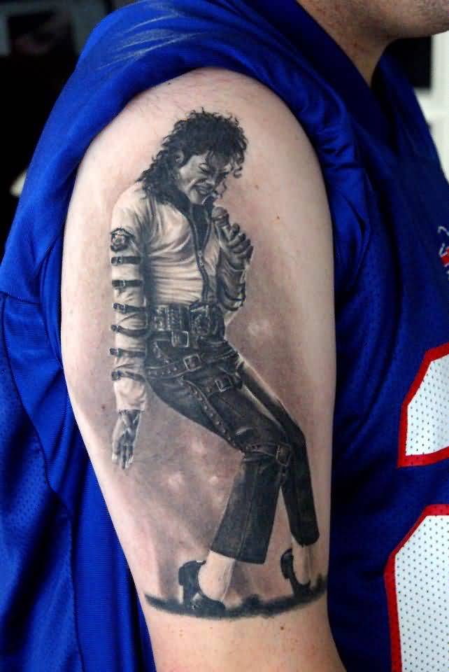 Realistic Michael Jackson Tattoo by Robert Litcan
