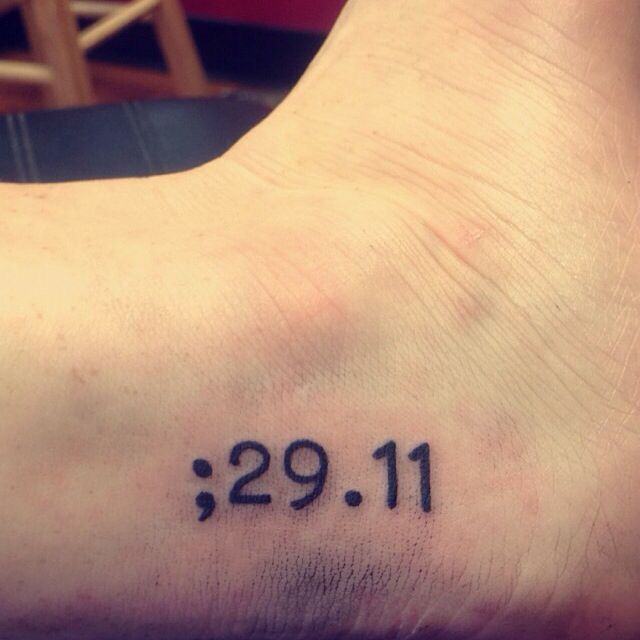 Semicolon Tattoo On Ankle