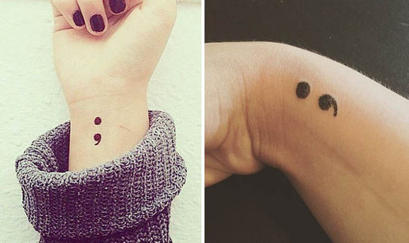 Semicolon Tattoos On Wrist And Side Wrist