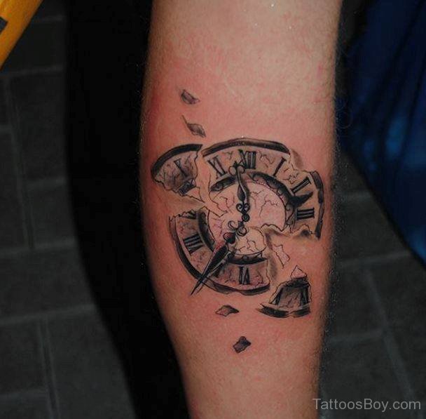 Simple Broken Clock Tattoo
