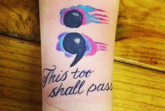 This Too Shall Pass Semicolon Tattoo On Wrist